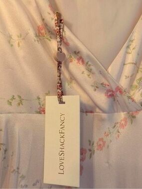 LoveShackFancy Angelic Pink Floral Dress with Cream Accents
